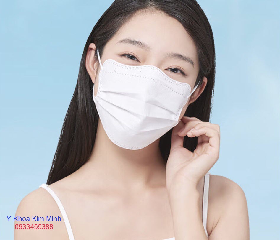 Khẩu trang 3D che kín mũi vải không dệt, đóng gói từng cái