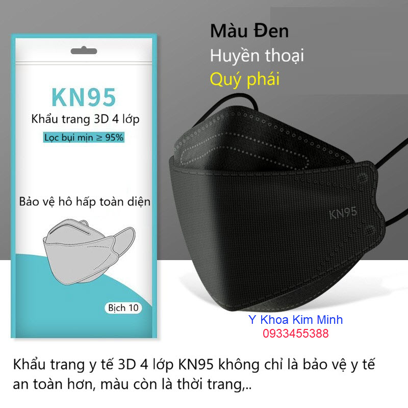 Khẩu trang KN95 3D 4 lớp màu đen giúp bảo vệ sức khỏe của bạn mà còn là thời trang của giới trẻ