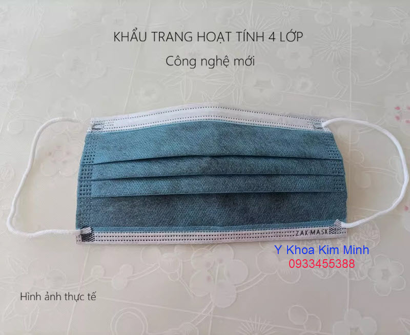 Khẩu trang hoạt tính 4 lớp có giấy kháng khuẩn