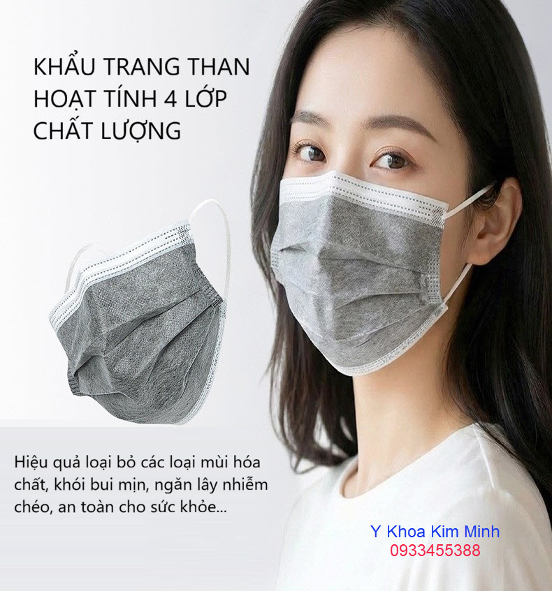 Khẩu trang than hoạt tính 4 lớp chất lượng