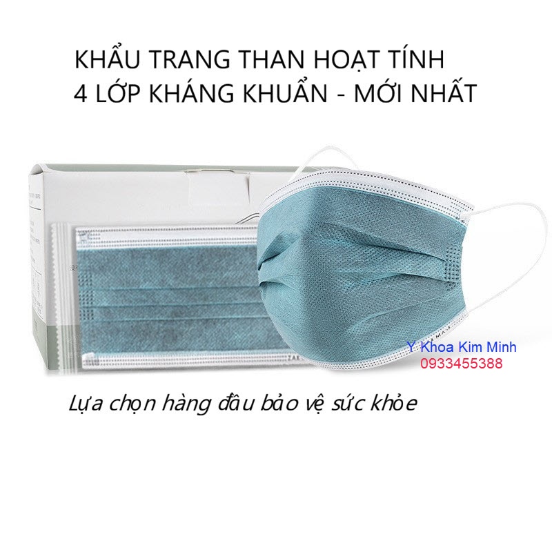 Bán khẩu trang than hoạt tính kháng khuẩn 4 lớp mới nhất ở Tp.HCM