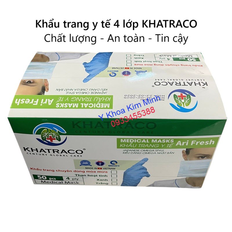 Khẩu trang y tế 4 lớp có giấy kháng khuẩn phòng dịch KHTRACO
