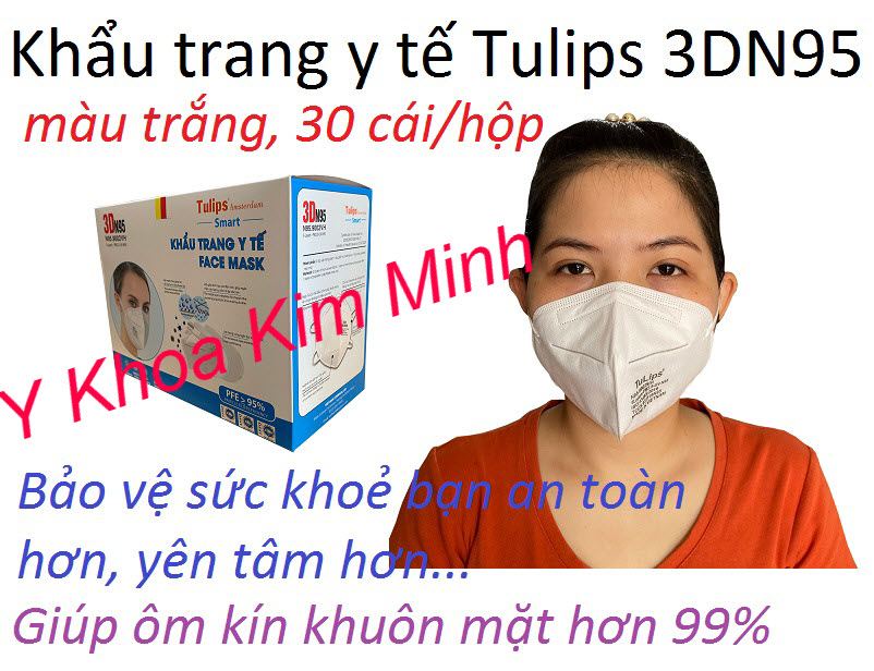 Khẩu trang y tế N95 của Tulips sản xuất tại Việt Nam, loại khẩu trang không van an toàn nhất hiện nay
