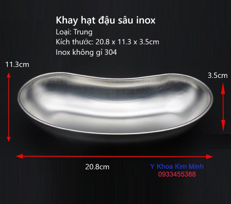 Khay hạt đậu inox cỡ trung kích thước D x R x S = 2018 x 11.3 x 3.5cm dùng inox 304