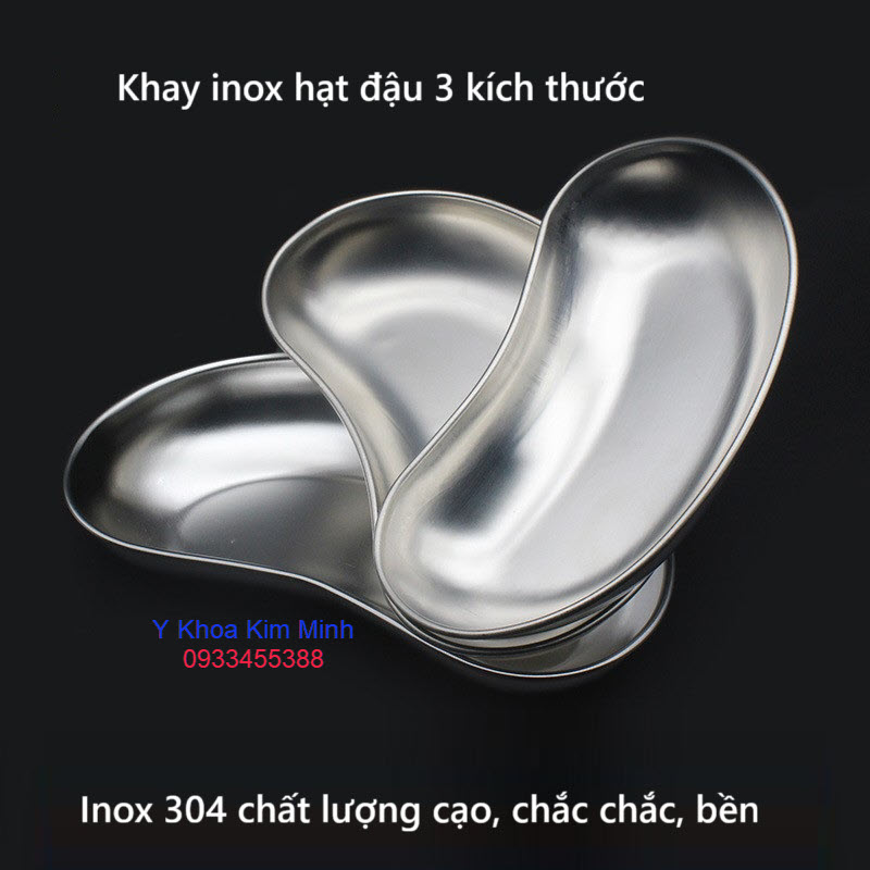 Khay hạt đậu inox dùng cho y tế, đây là loại khay inox 304 chất lượng, bóng mờ, không gây phản ứng sinh hóa khi hấp sấy ngâm tiệt trùng