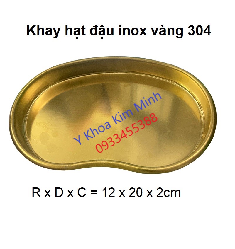Khay inox hạt đạu màu vàng chất liệu iinox SUS-304
