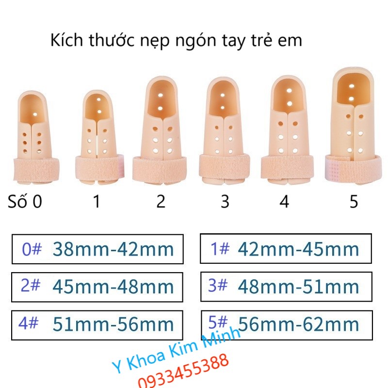 Chọn kích thước nẹp ngón tay trẻ em