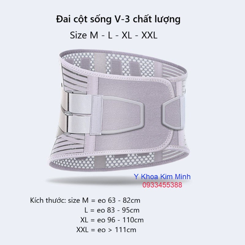 Cách chọn đai cột sống lưng theo quy cách size S, M, L, XL, XXL cho người bệnh đau cột sống