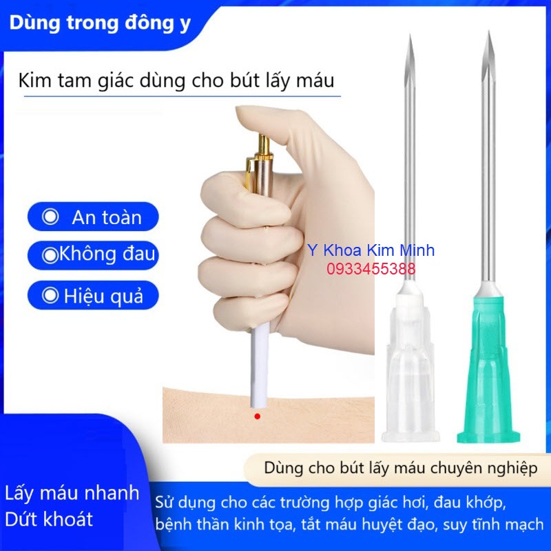 Kim tam giác đông y dùng cho bút bấm lấy máu liên tục