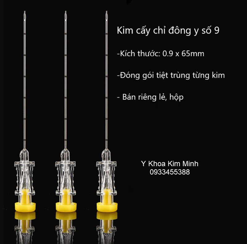 Kim đẩy chỉ collagen tự tiêu số 9 dùng trong đông y kích thước 0.9mm x 65mm