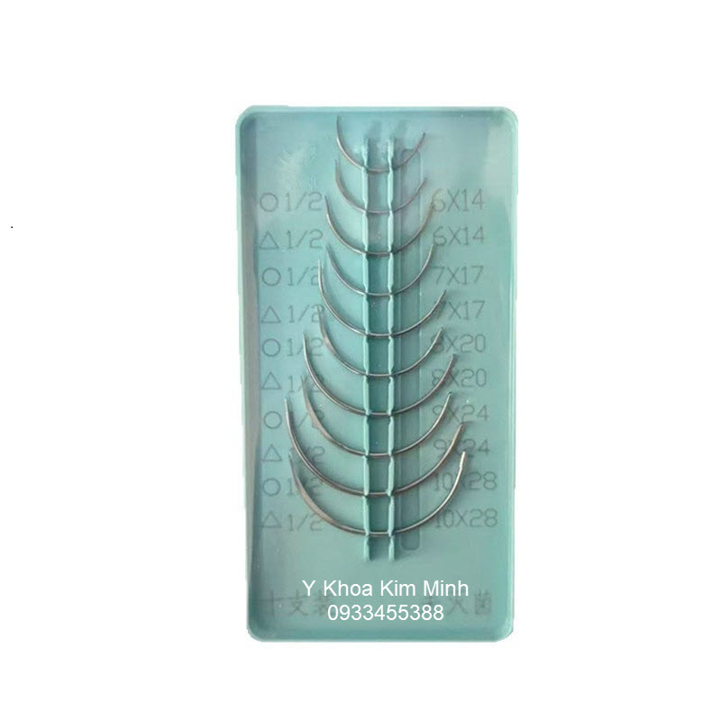 Gói kim khâu y tế có 10 cây, kích thước gồm kim tam giác, kim tròn, kim cong 1/2