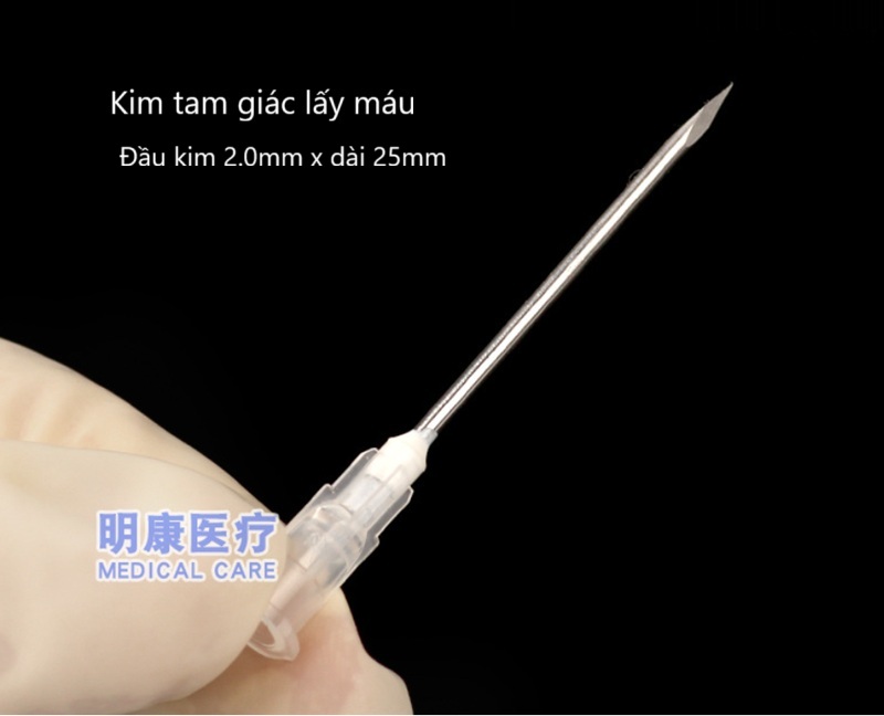 Kim tam giác đông y chuôi trắng kích thước 2.0mm x 25mm