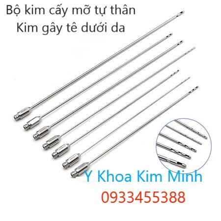 Kim cấy mỡ tự thân, kim cannula cáy cấy mỡ, kim gây tê dưới da dùng khi hút và cấy mỡ