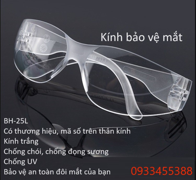 Kính đi dường bảo hộ mắt BH-25L là loại kính trắng bán ở Tp.HCM