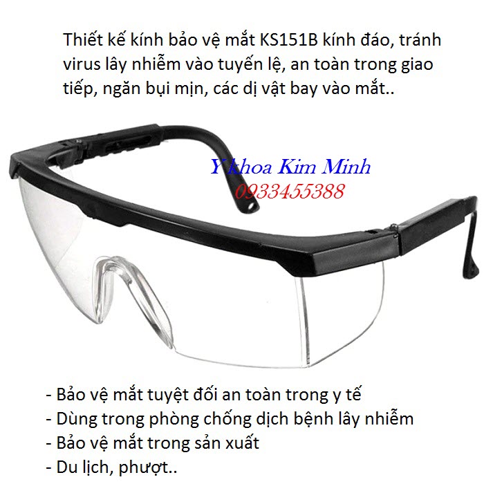 Kính y tế bảo vệ mắt KS151B nhập Đài Loan bán tại TP Hồ Chí Minh