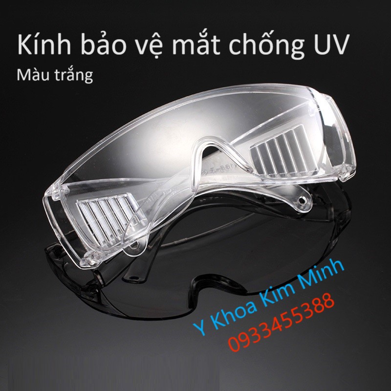 Kính y tế bảo vệ mắt chống UV màu trắng bán ở Y Khoa Kim Minh