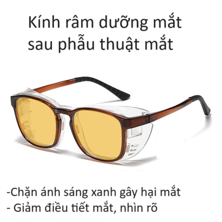 Kính dưỡng mắt màu cam, tròng kính màu vàng KPV-544 sử dụng cho bệnh nhân mổ mắt cần thời gian dưỡng mắt thời gian dài bán ở Y Khoa Kim Minh