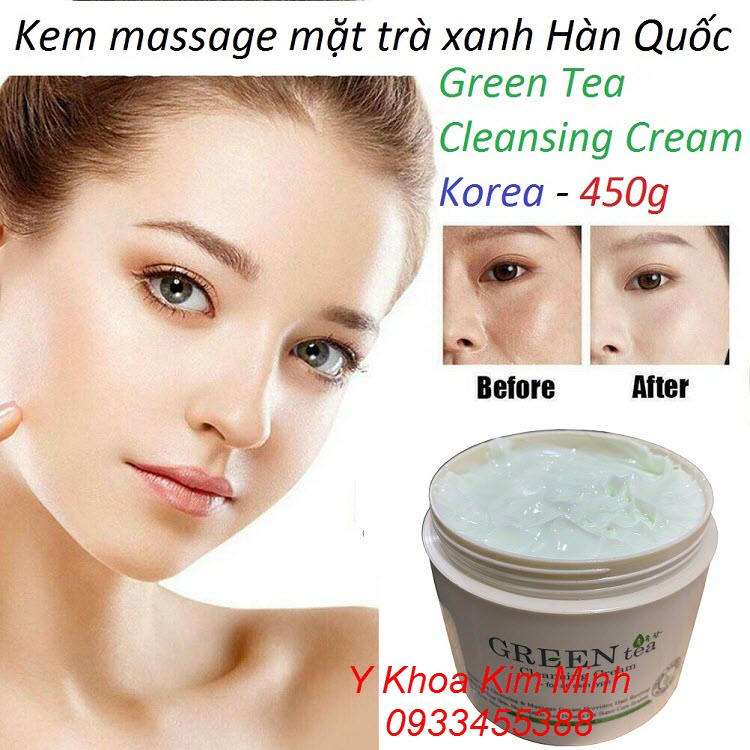 Green Tea Cleansing Cream, kem trà xanh dùng massage mặt nhập khẩu Hàn Quốc