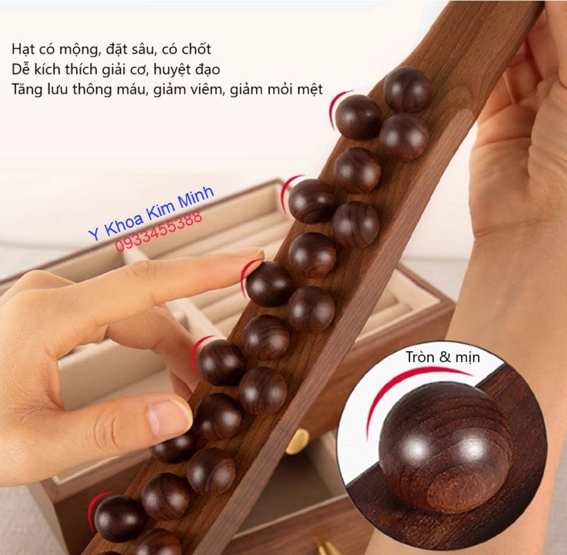 Lăn gỗ 3 hàng 31 hạt có nhiều ưu điểm nổi trội như masage cơ và gải huyệt đạo sâu tăng lưu thông máu giảm mệt mỏi và phục hồi sức khỏe vượt trội