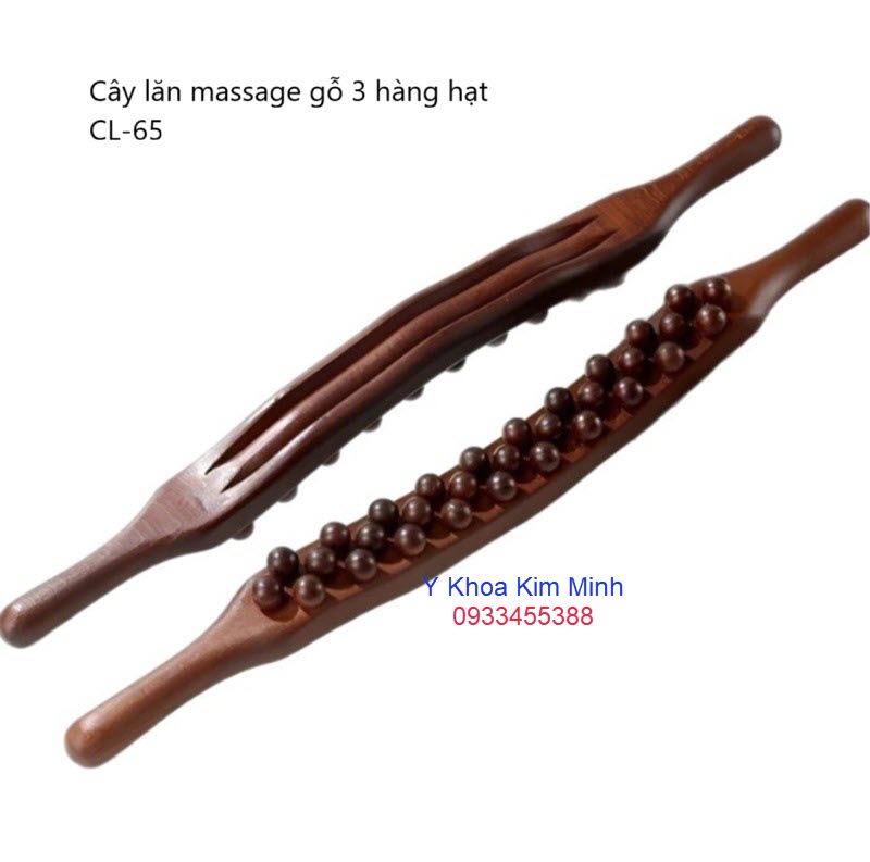 Cây lăn massage gỗ 3 hàng