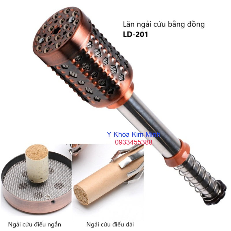 Cây lăn nhang ngải cứu bằng đồng, lăn ngải đồng đơn bán ở Y Khoa Kim Minh