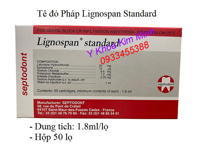 Lignospan Standard 1.8ml France - Y Khoa Kim Minh