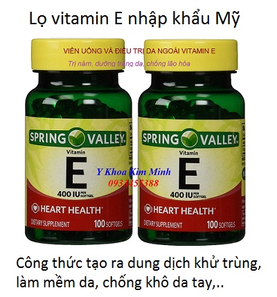 Lọ vitamin E dùng uống, dưỡng da tay, pha với cồn y tế 70 độ VP dùng làm nước rửa tay sát khuẩn khô - Y khoa Kim Minh