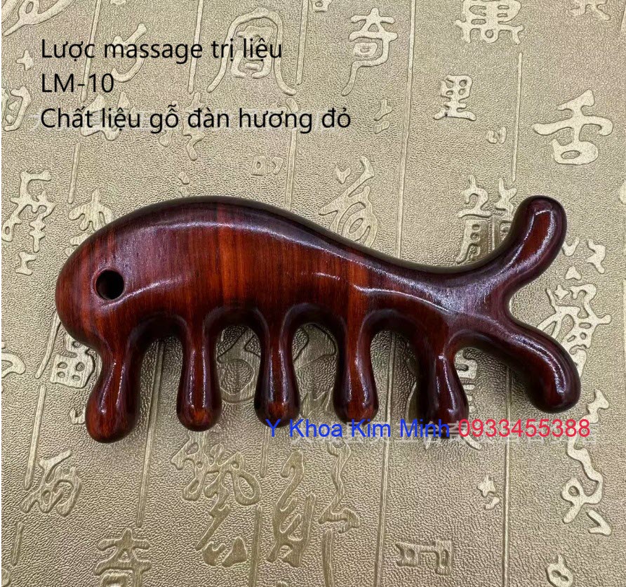 Lược massage trị liệu LM-10 làm từ gỗ đàn hương đỏ