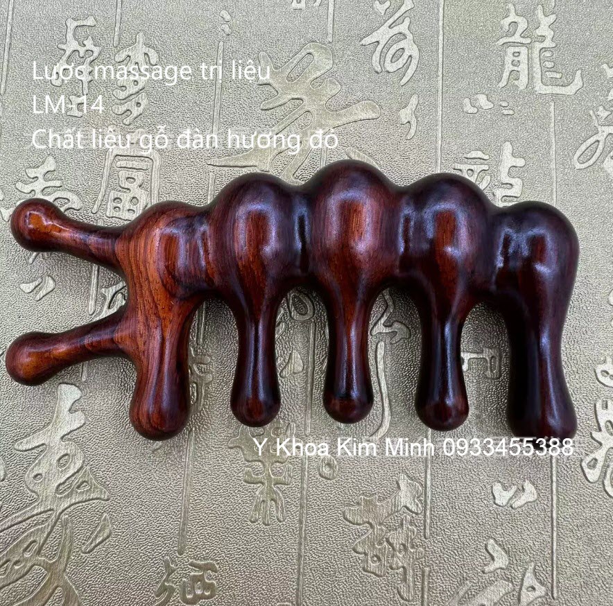 Lược massage trị liệu LM-14 làm từ gỗ đàn hương