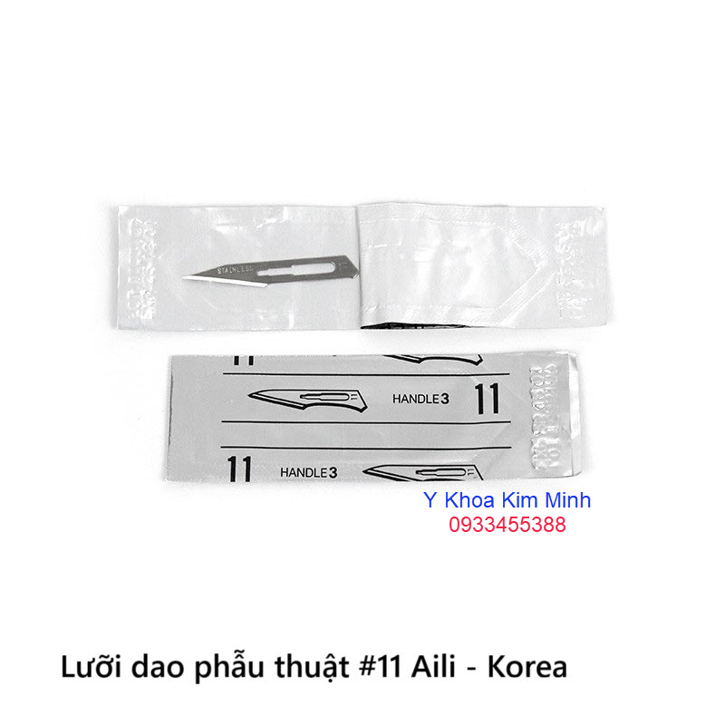 Lưỡi dao phẫu thuật y tế dùng cho thẩm mỹ số 11 của Aili Hàn Quốc
