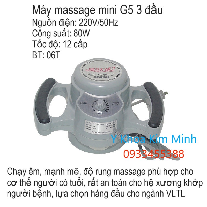 Máy masage rung mini G5 có 3 đầu bán ở Tp. HCM