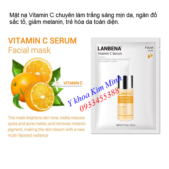 Làm trắng da bằng mặt nạ vitamin C - Y Khoa Kim Minh Mat duong trang da Vitamin C hãng Lanbena - Y Khoa Kim Minh