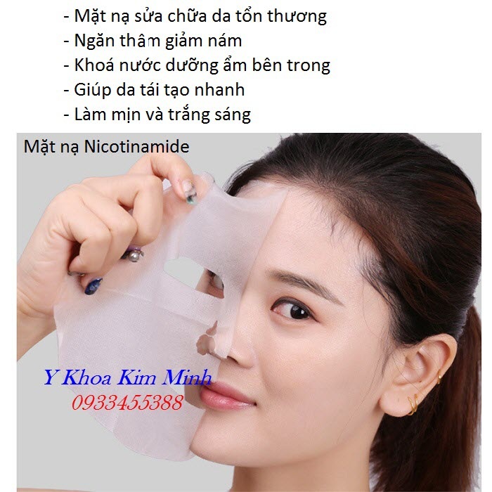 Mặt nạ ngăn thâm giảm nám sau lấy mụn, giúp sửa chữa tổn thương Nicotinamide - Y Khoa Kim Minh