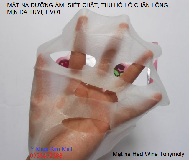 Miếng mặt nạ dưỡng da thu nhỏ lỗ chân lông mịn da Tonymoly Hàn Quốc - Y khoa Kim Minh Mat na dap mat duong da thu nho lo chan long san chac min da Red Wine Tonymoly Korea - Y khoa Kim Minh 0933455388