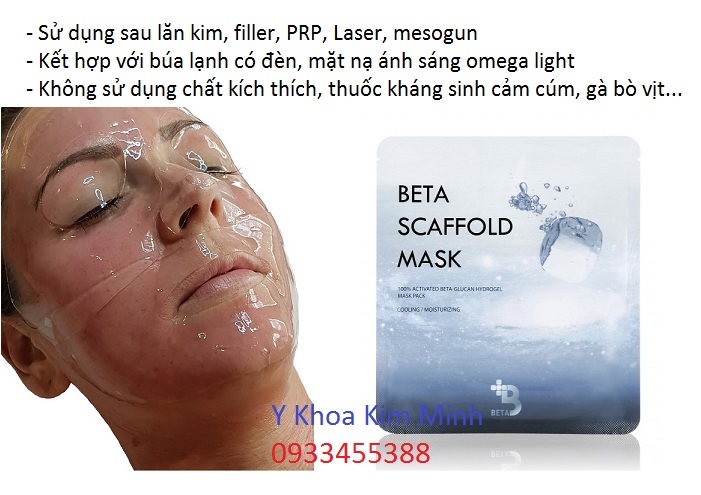 Mặt nạ làm dịu da, ngăn tổn thương sau liệu trình điều trị lăn kim, PRP, Laser, mesogun nhập khẩu Hàn Quốc Beta Scaffold - Y Khoa Kim Minh