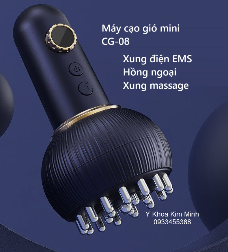Máy cạo gió mini 3 chức năng là xung điện EMS, hồng ngoại, xung massage
