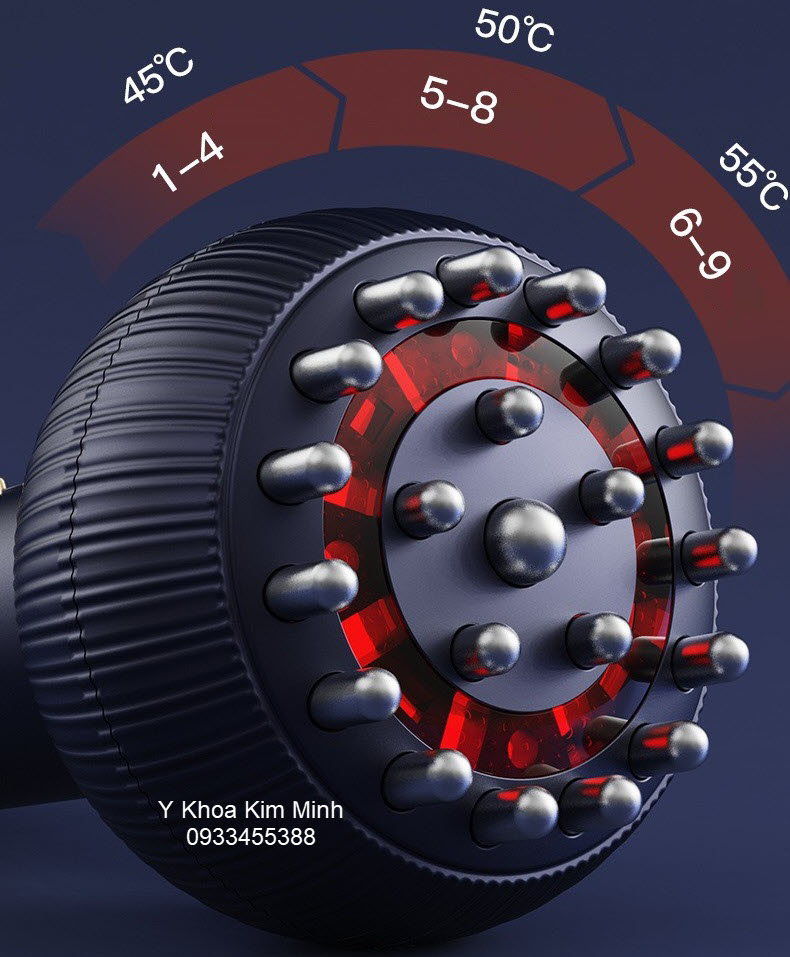 Máy cạo gió mini CG-08 có 9 múc nhiệt hồng ngoại làm tăng tuần hoàn máu