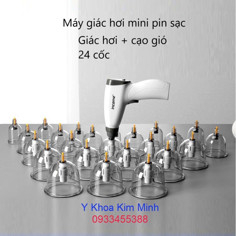 Máy cạo gió giác hơi mini pin sạc 24 cốc