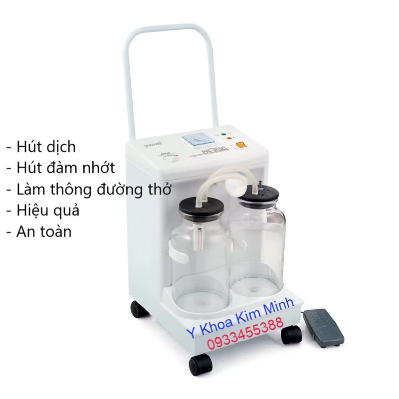 Máy hút dịch đàm nhớt người bệnh 2 bình 7A-23D Yuwell