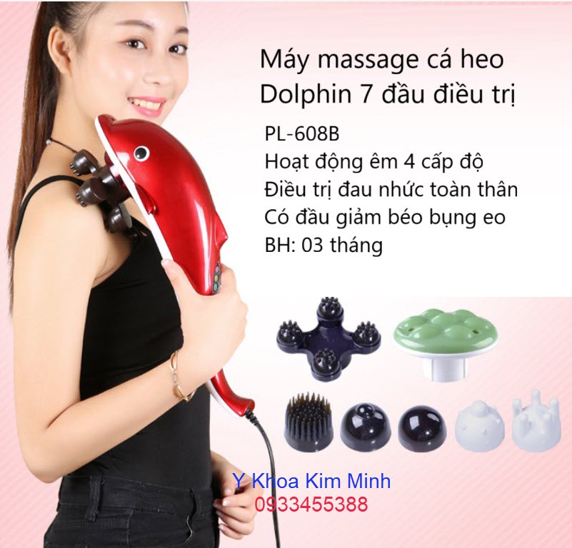 Máy massage cá heo PL-608B 7 đầu hồng ngoại