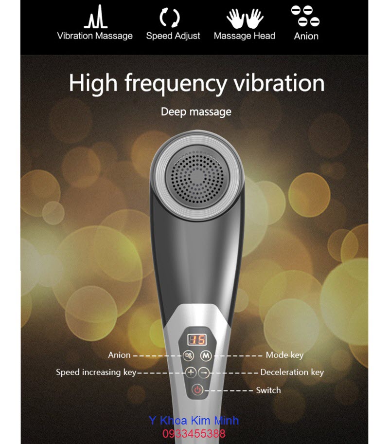 Máy massage cầm tay PL-620 có chức năng xông nhiệt tần số cao, làm ấm cơ xương khớp, chức năng tạo ion cho cơ thể đang bị viêm đau hấp thụ, 5 đầu điều trị cho từng vùng cơ thể khác nhau như cột sống, cổ vai gáy, giảm viêm cơ xương hông khớp háng, giảm tê bại tay chân, có giấc ngủ ngon, giảm viêm đau xương khớp mạn tính