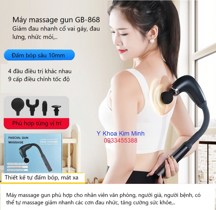 Máy masage giảm đau cổ vai gáy, tê tay nhân viên văn phòng hay sử dụng tự điều trị giảm đau nhức tê cánh tay cho mình