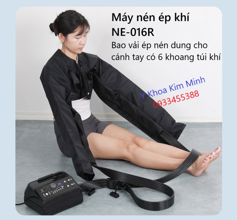 Máy nén ép khí trị liệu NE-016R dùng phục hồi liệt cánh tay cho người tai biến