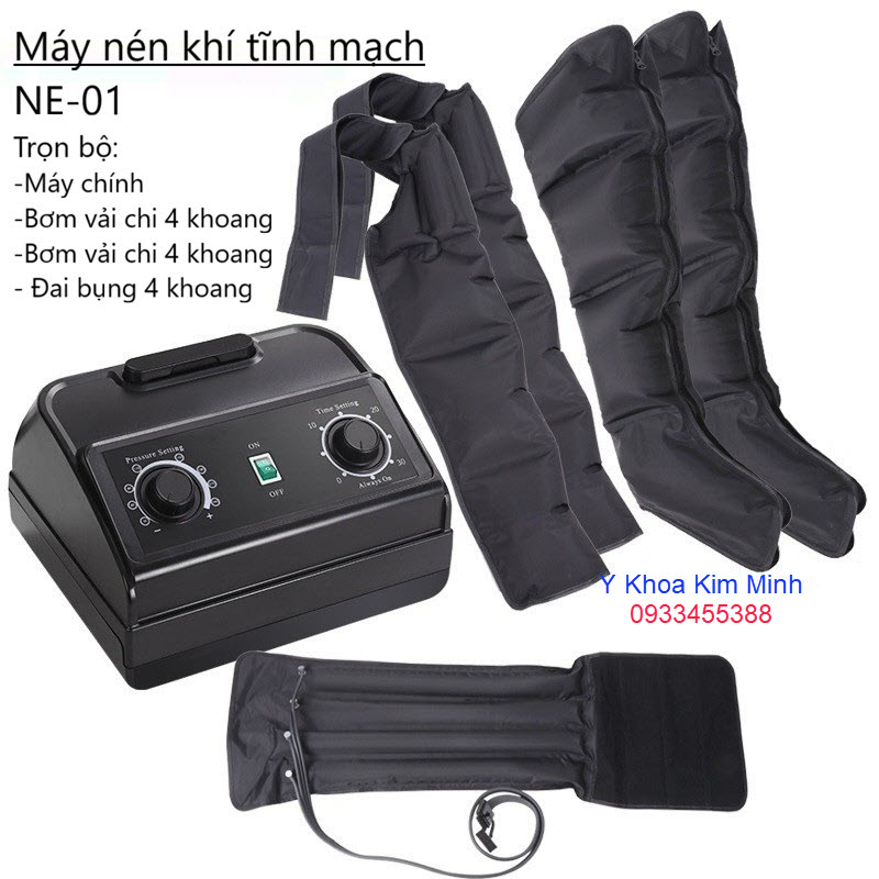 Máy nén khí ép điều trị bệnh giãn tĩnh mạch chi, tay chân và sử dụng cho cả vùng bụng mã sản phẩm NE-01