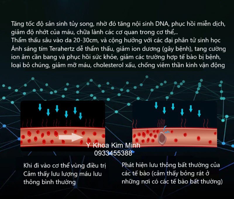 Sử dụng máy thổi huyệt sóng Terahertz dùng để tăng tốc độ phát triển tủy sống, tăng cấp sản sinh tế bào gốc DNA, phục hồi tín hiệu tế bào thần kinh, phục hồi vận động cơ xương khớp cho người bệnh thoái hóa tủy sống, bệnh thần kinh tọa, suy giảm chức năng miễn dịch cơ thể