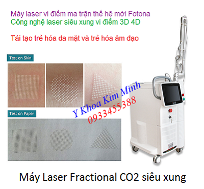 Máy Laser Fractional CO2 siêu xung điều trị sẹo trẻ hoá da, trẻ hoá da âm đạo - Y khoa Kim Minh