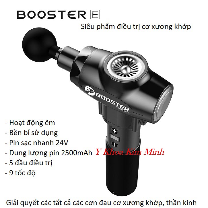 Máy massage Booster Gun E phiên bản mới nhất 9 tốc độ hoạt động êm bền bỉ - Y Khoa Kim Minh