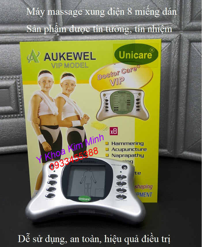 Máy massage xung điện 8 miếng dán trị liệu giảm đau Aukewel VIP bán tại Tp.HCM - Y Khoa Kim Minh