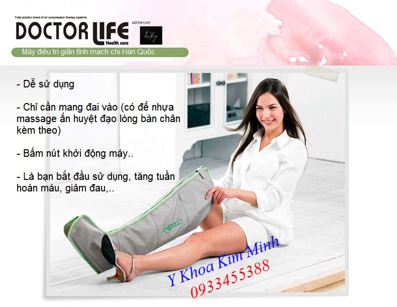 Nơi bán máy điều trị bệnh suy giãn tĩnh mạch dùng cho cá nhân xuất xứ Hàn Quốc Doctor Life LX-7 - Y Khoa Kim Minh 0933455388