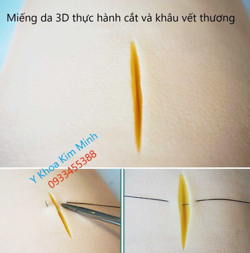 Miếng da 3D thực hành tập cắt và khâu vết thương dùng cho sinh viên y khoa thực tập